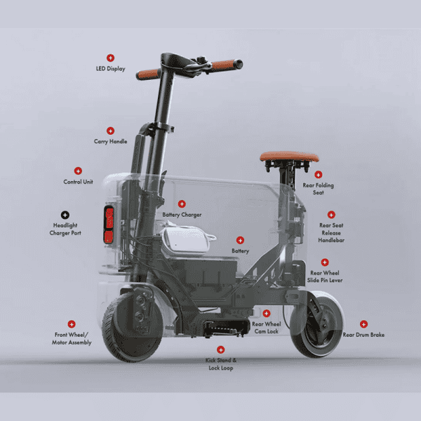 Honda - MotoCompacto Foldable Electric Scooter Bike - Image 6