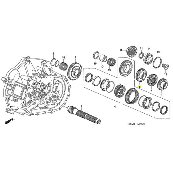 Honda OEM - K20 Transmission 3rd Gear Counter Shaft - Image 2
