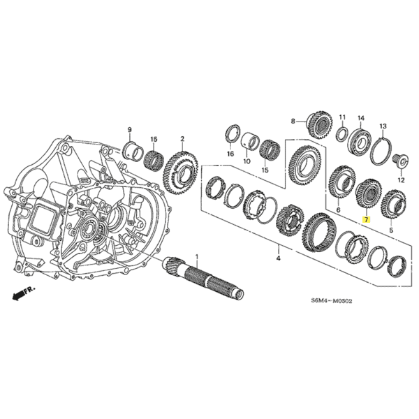 Honda OEM - K20 Transmission 4th Gear Counter Shaft - Image 2