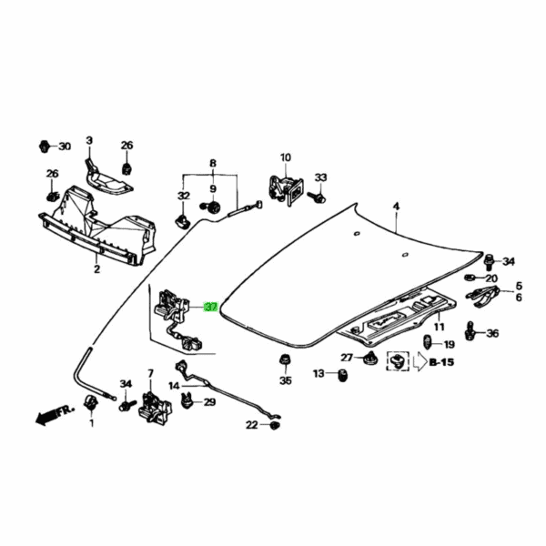 Honda OEM - S2000 AP1 AP2 Bonnet Lock Assembly