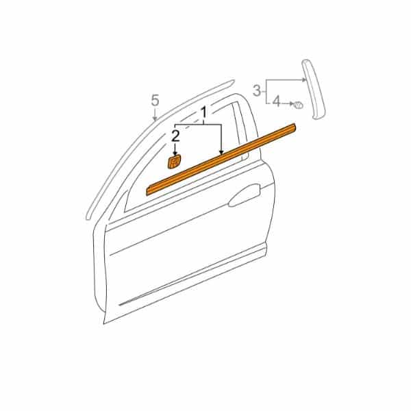 Honda OEM - DC5 Upper Door Window Trim (Right)